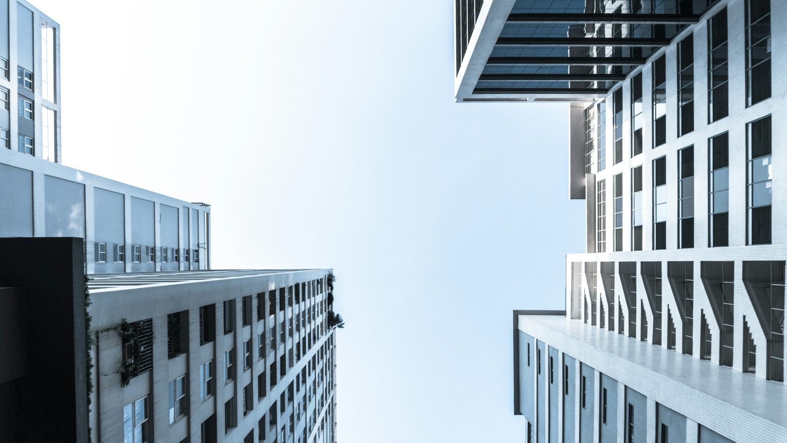 white and blue concrete building